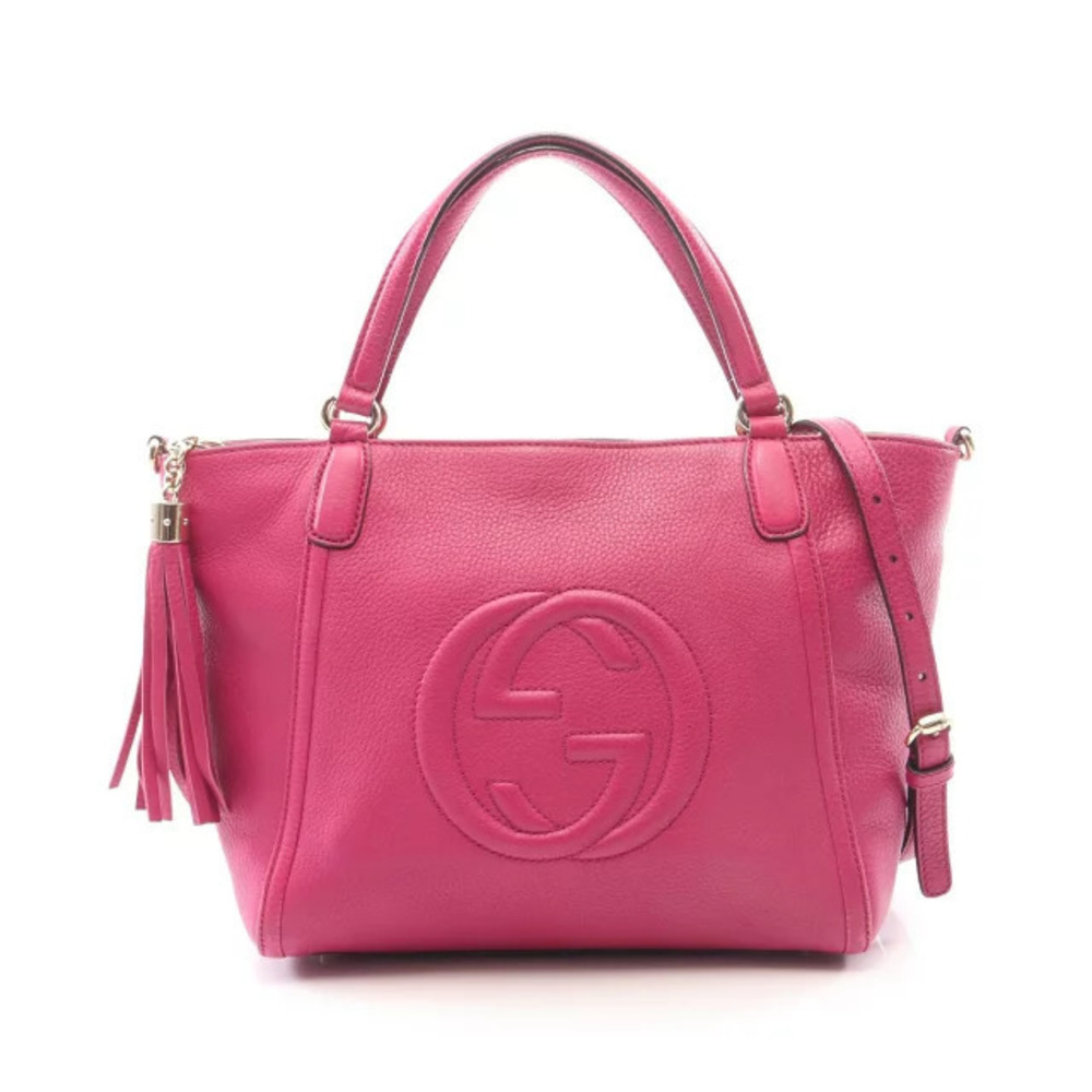 Gucci Soho Interlocking G Handbag Leather Pink